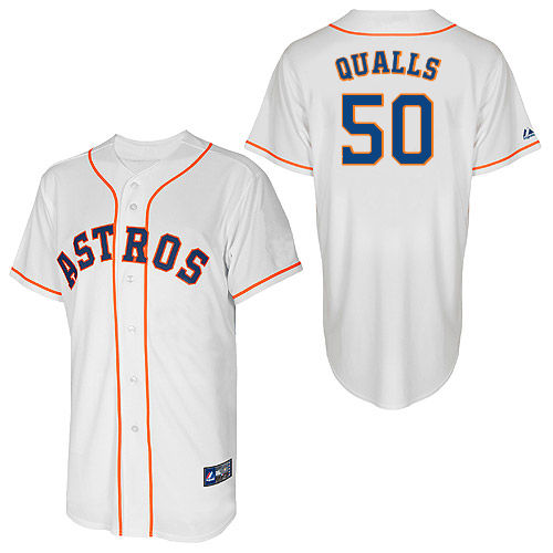 Chad Qualls #50 Youth Baseball Jersey-Houston Astros Authentic Home White Cool Base MLB Jersey